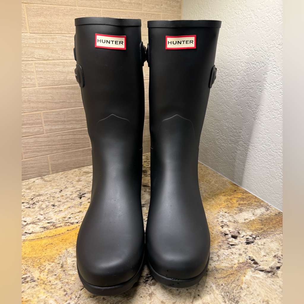 Hunter Womens Original Tall Rain Boots Black Size 10